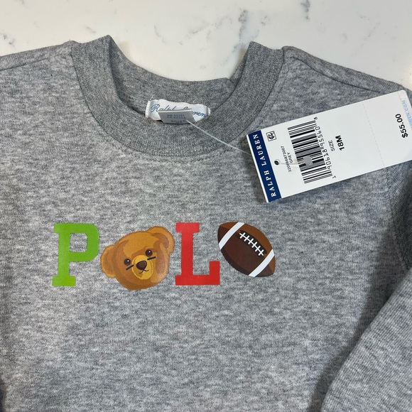 ⭐️Polo by Ralph Lauren Polo Bear gray sweater NWT - Picture 4 of 5